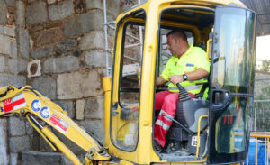 Imagen de archivo de un trabajador de la construcción.