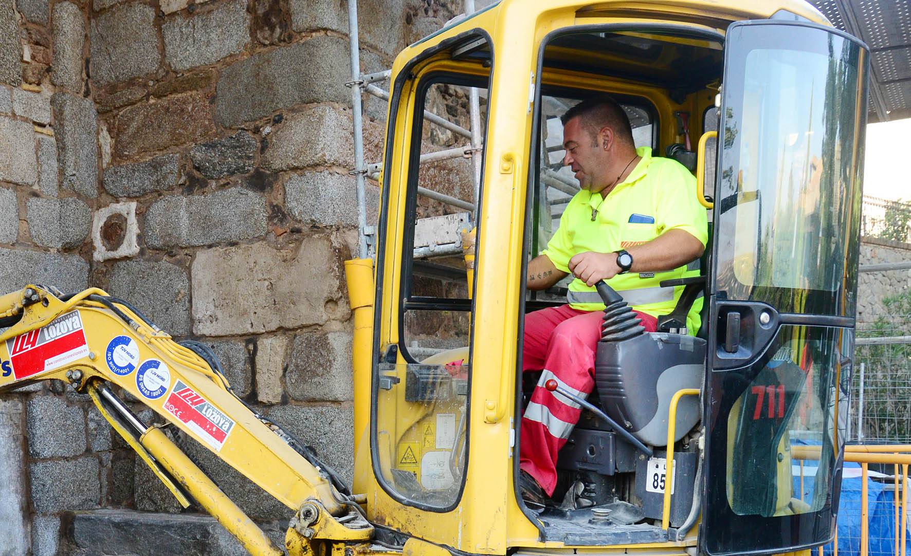 Imagen de archivo de un trabajador de la construcción.