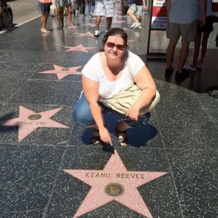 Nieves Navarro durante su viaje a Los Ángeles, California.