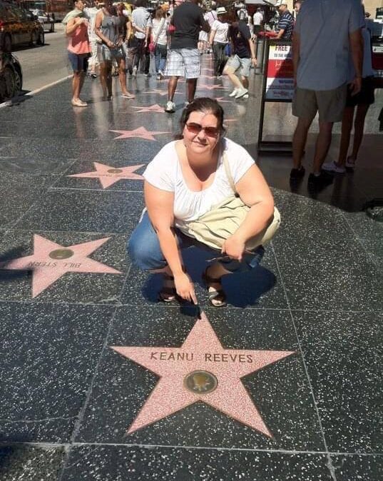 Nieves Navarro durante su viaje a Los Ángeles, California.