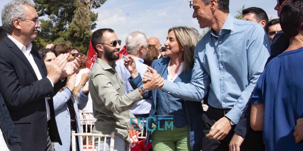 Milagros Tolón y Pedro Sánchez,, en Toledo