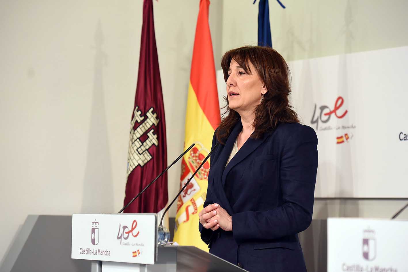Blanca Fernández , portavoz del Gobierno de Castilla-La Mancha, habla de las ayudas a libros de texto