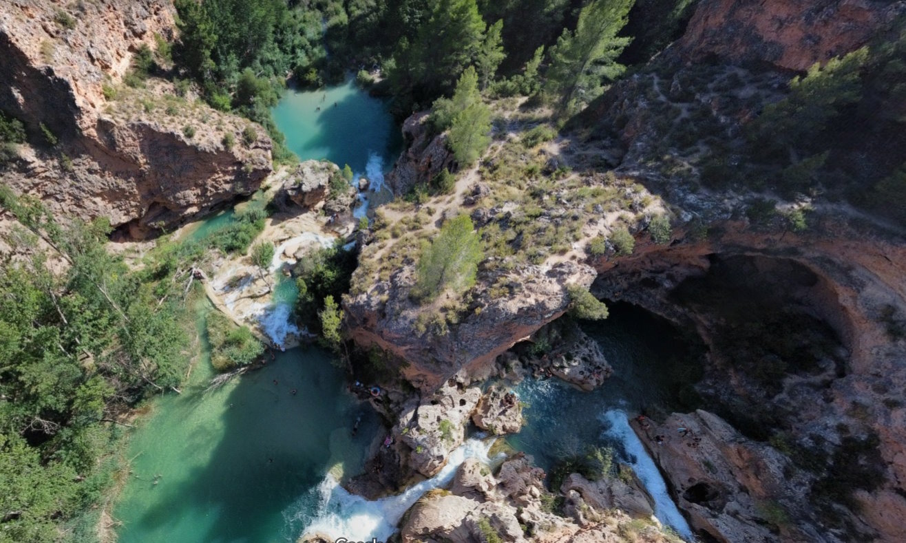 Chorreras del río Cabriel. Foto: Google Maps.