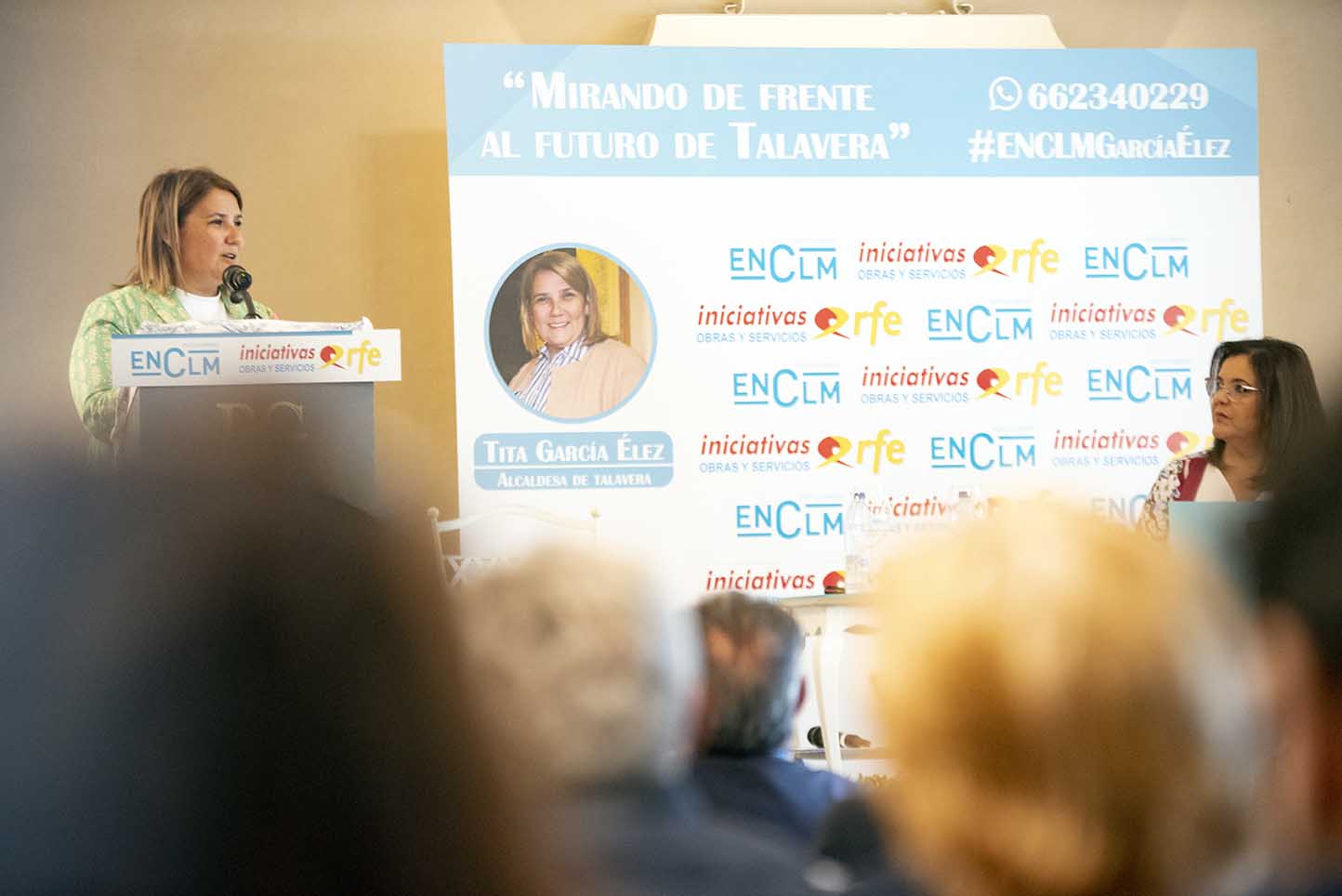 Tita García Élez, alcaldesa de Talavera, en el Espacio Reservado de ENCLM. Foto: Rebeca Arango.