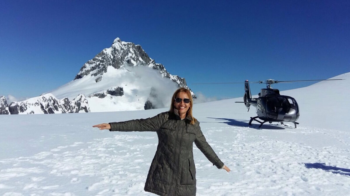 "En las cumbres de Nueva Zelanda. Un viaje a las antípodas, el lugar más alejado de España al que he viajado".