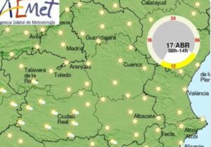 El mapa de la Aemet para hoy domingo.