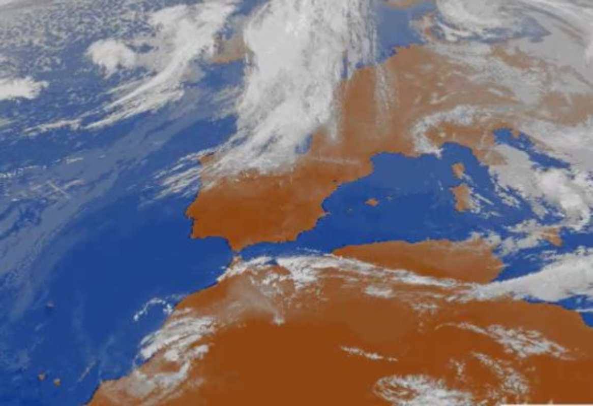 Imagen del Meteosat de la Península Ibérica en las últimas horas.