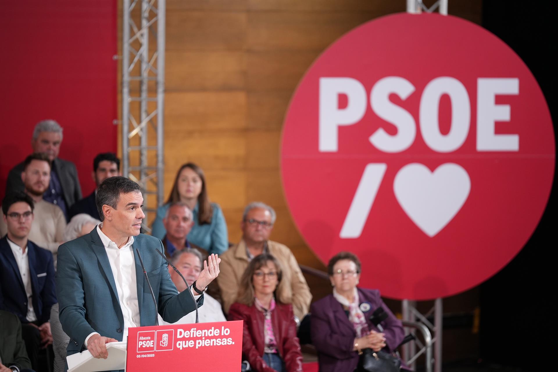 El presidente del Gobierno y secretario general del PSOE, Pedro Sánchez, en un acto en Albacete - EUROPA PRESS/REI SOTOLONGO