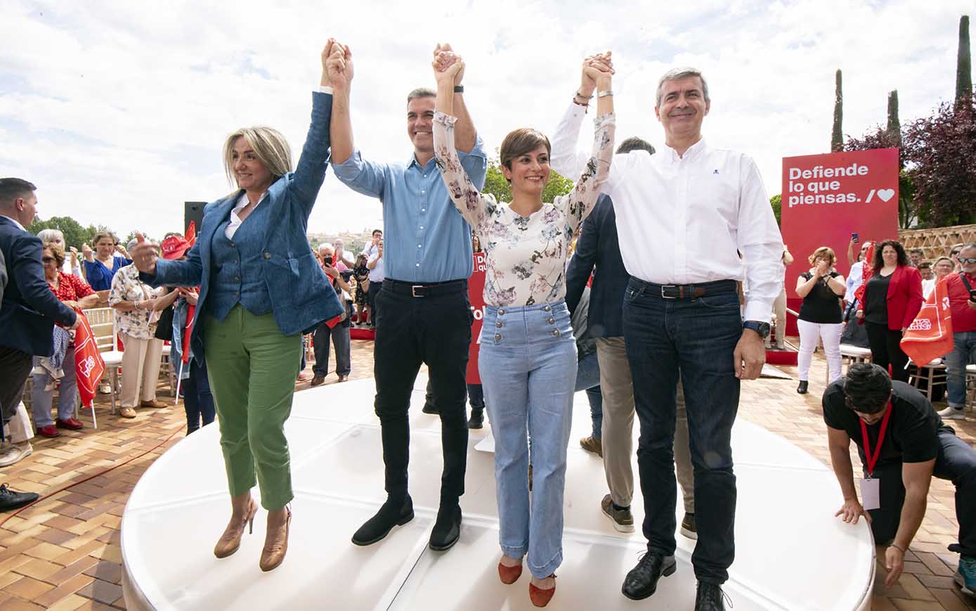 Milagros Tolón, Pedro Sánchez, Isabel Rodríguez y Álvaro Gutiérrez. Foto: Rebeca Arango.