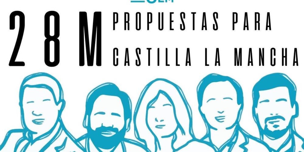 Candidatos a la presidencia de Castilla-La Mancha. Ilustración: Sara Espejel.