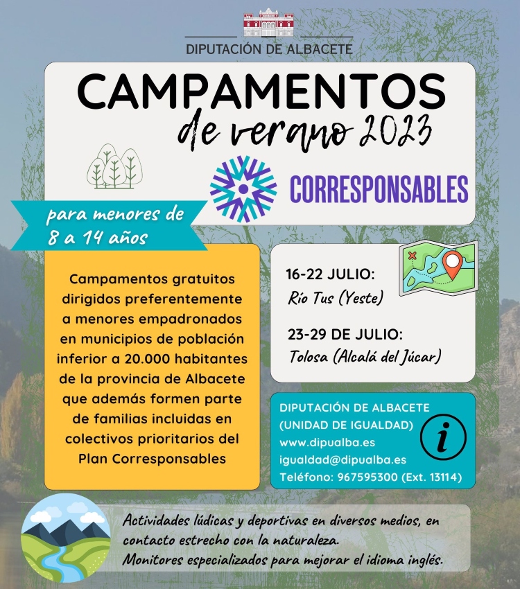 Los 'Campamentos de Verano Corresponsables' de la Diputación de Albacete.