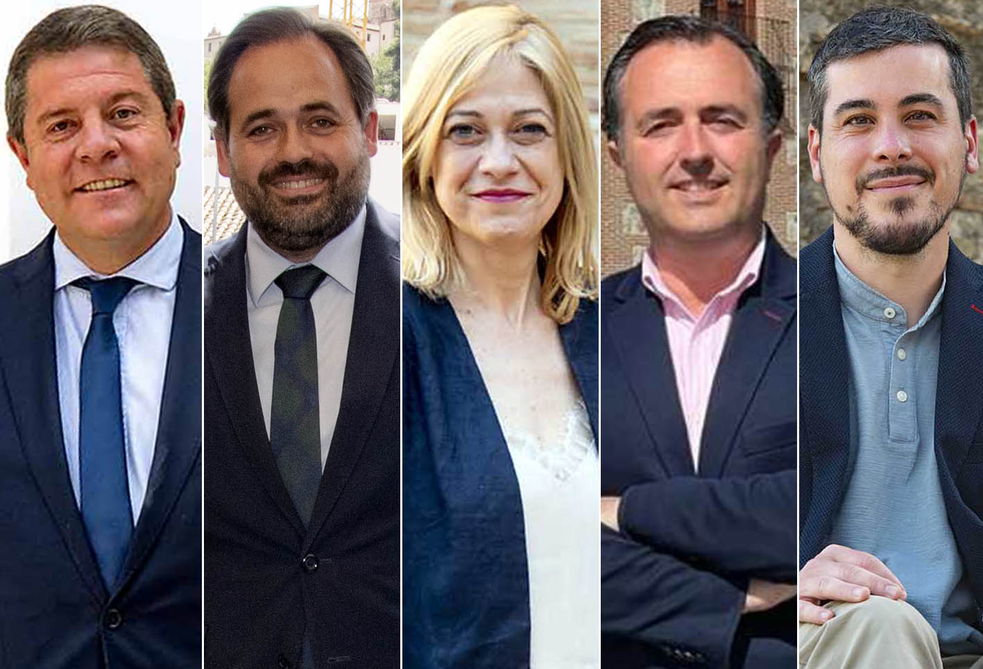 Emiliano García-Page (PSOE), Paco Núñez (PP), Carmen Picazo (Ciudadanos), David Moreno (Vox) y José Luis García Gascón ( Unidas Podemos).