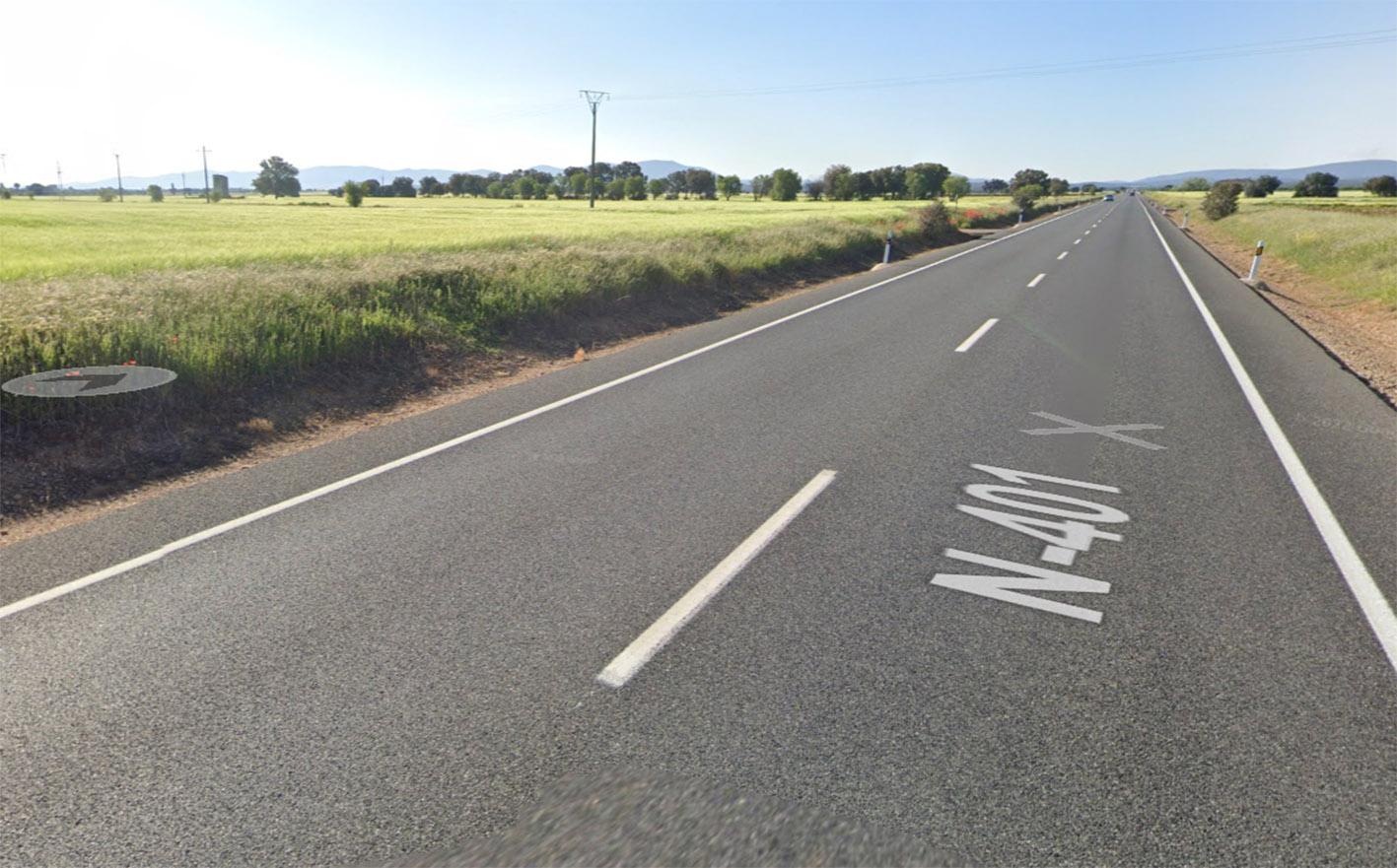 Carretera nacional 401, entre Toledo y Ciudad Real. Foto: Google Maps.