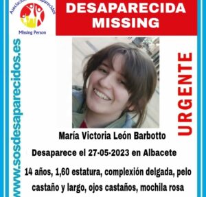 Imagen de María Victoria León Barbotto, la menor desaparecida en Albacete.