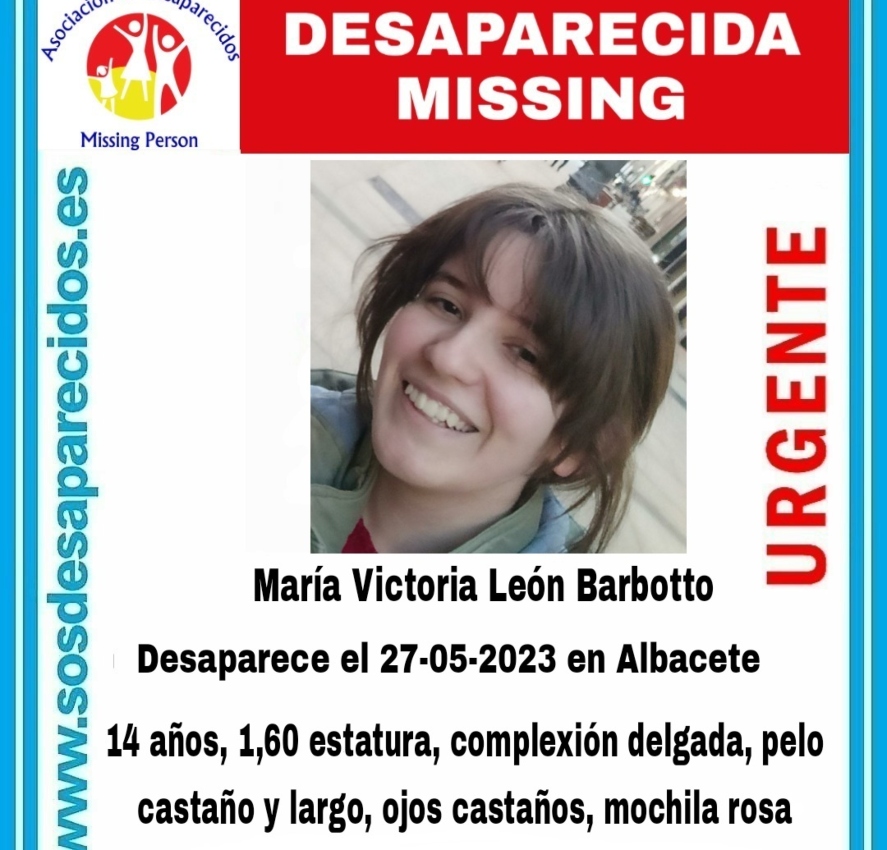 Imagen de María Victoria León Barbotto, la menor desaparecida en Albacete.