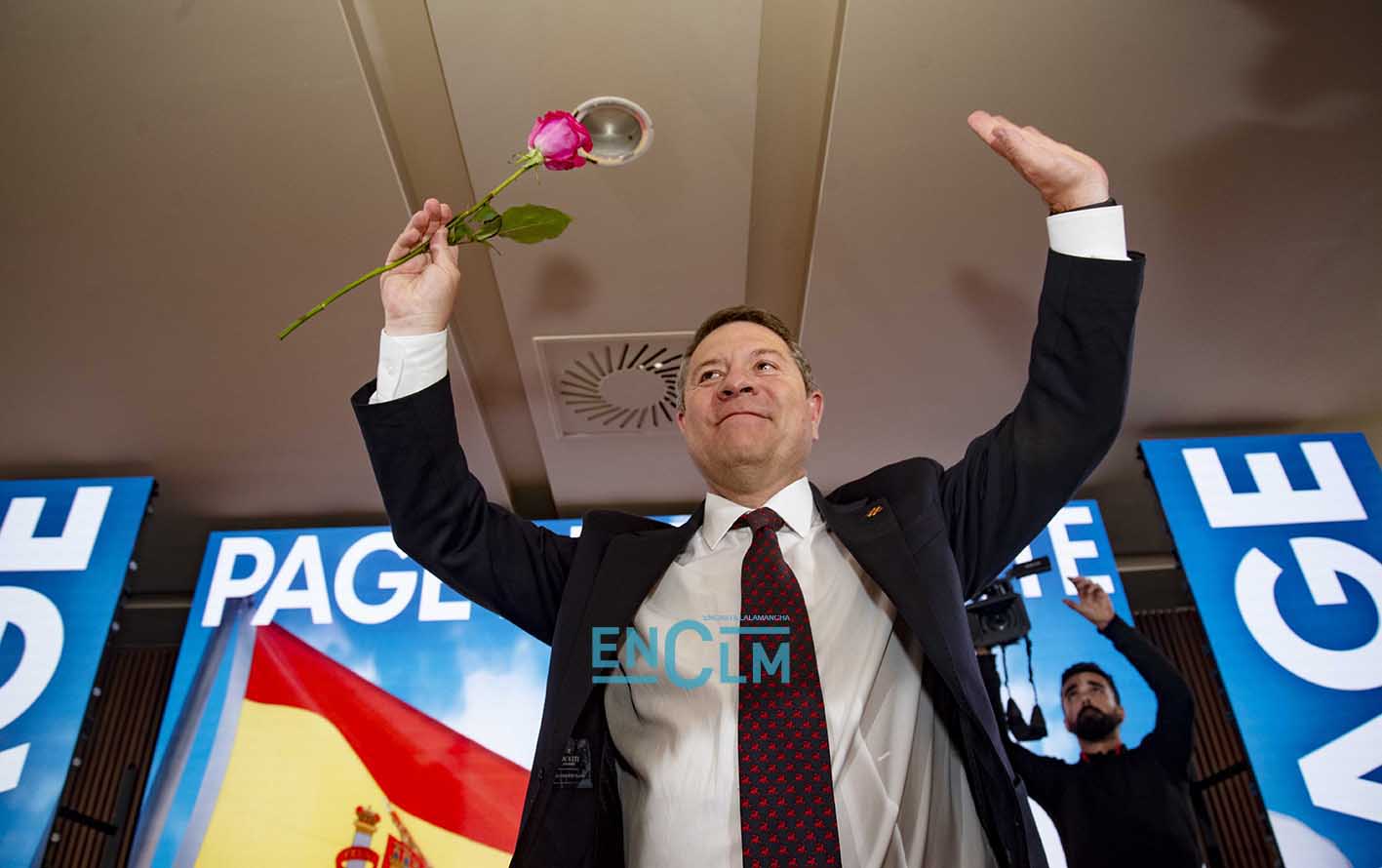 Emiliano García-Page celebra su triunfo electoral