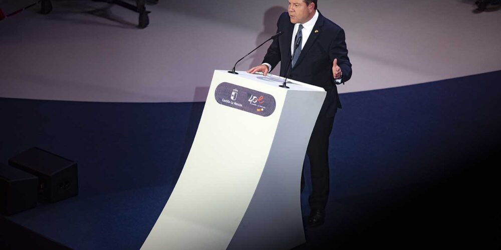 El presidente de Castilla-La Mancha, Emiliano García-Page, en el acto del Día de la Región.