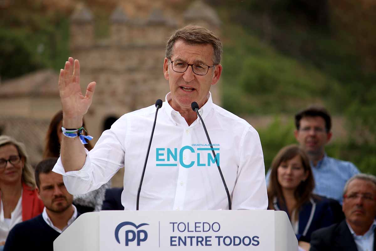 Feijóo, en un acto en Toledo en la campaña electoral de las municipales y autonómicas.