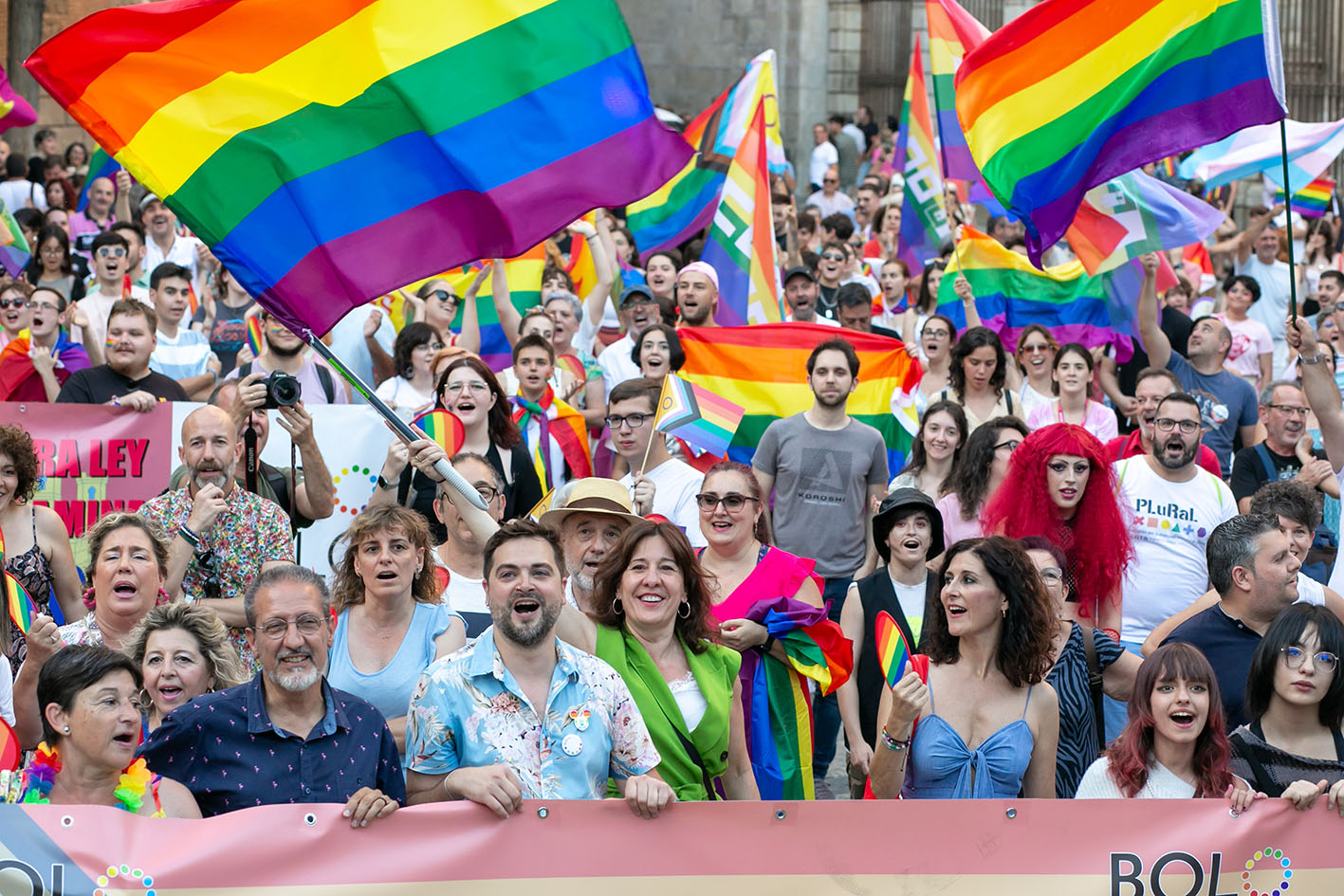 Blanca Fernández, durante la manifestación del Día del Orgullo en Toledo.