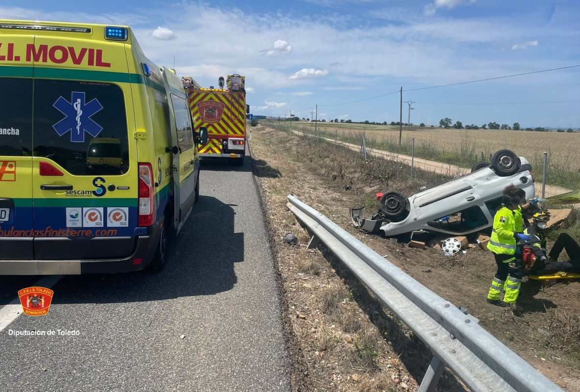 El accidente se saldó con dos heridos. Foto: Cpeis Toledo.