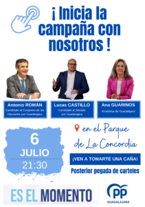 Cartel inicio campaña PP Guadalajara