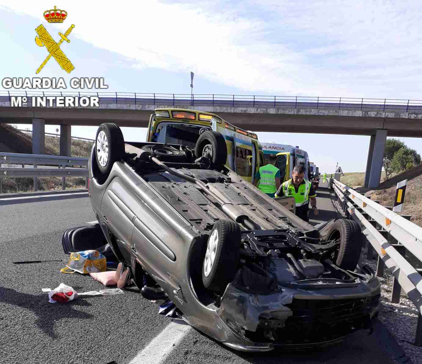 Accidente en el kilometro 156 de la autovía A-3. Foto: Guardia Civil