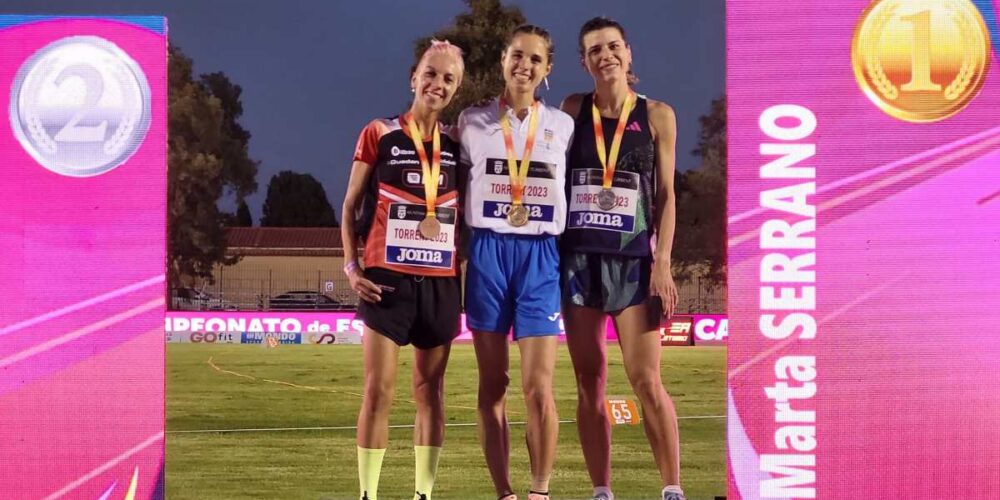 Podio de los 3.000 obstáculos del Campeonato de España de Atletismo. Imagen: RFEA.