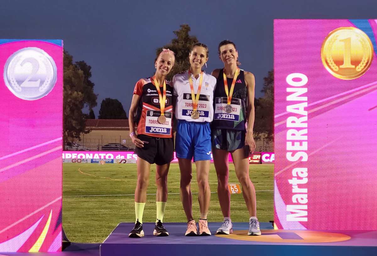 Podio de los 3.000 obstáculos del Campeonato de España de Atletismo. Imagen: RFEA.