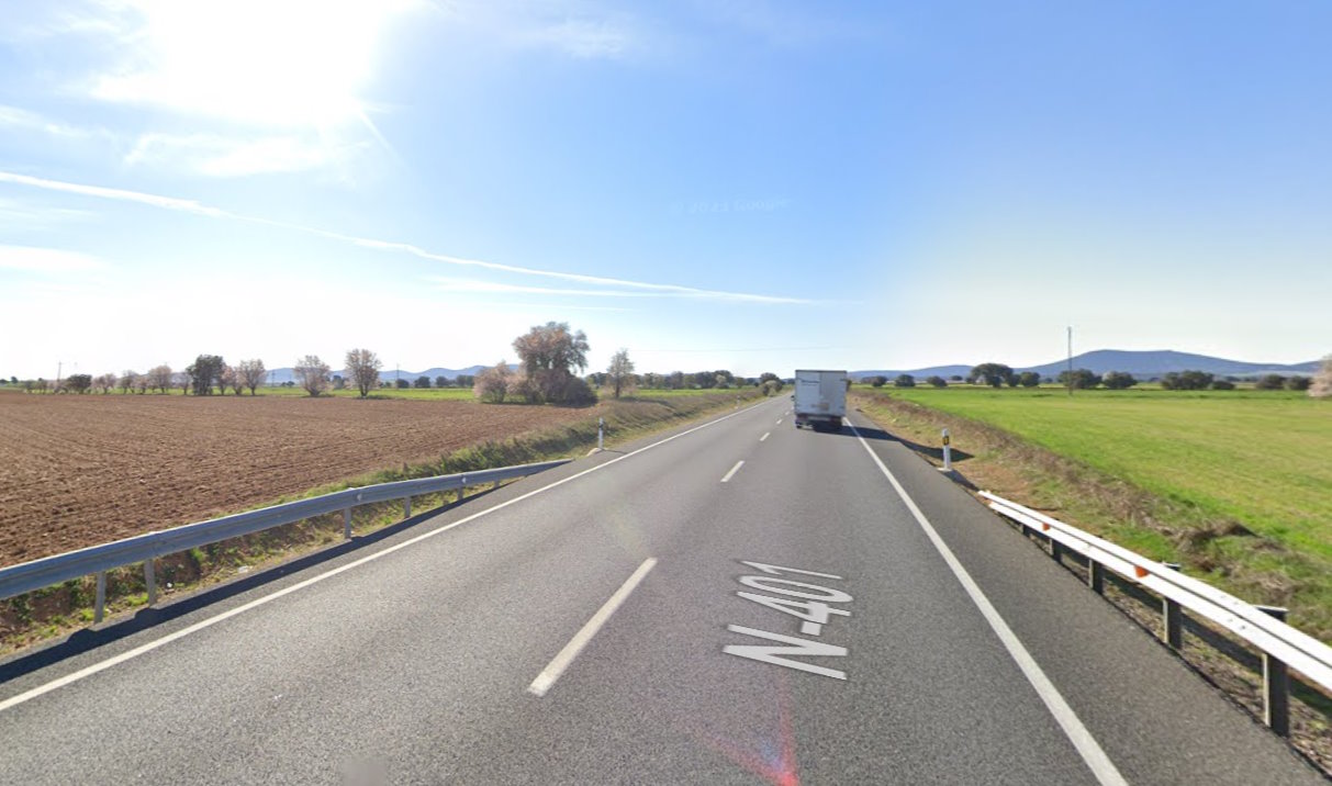 Carretera N-401, donde se ha producido el trágico accidente.