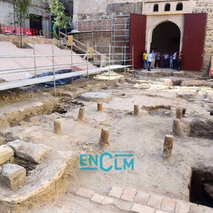 Plaza situada en el Corral de Don Diego, en Toledo, donde se están realizando las excavaciones. Foto: Rebeca Arango.