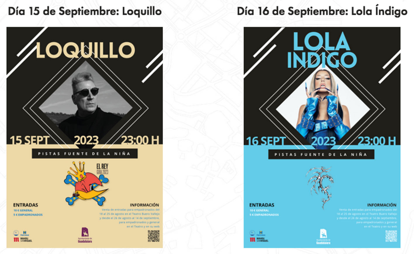 Loquillo y Lola Índigo, dos de los conciertos de la Feria de Guadalajara.