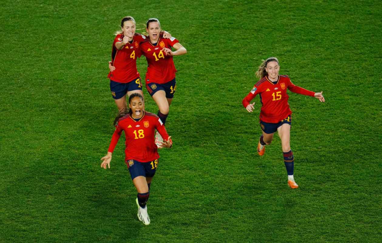 Las jugadoras de la Selección Española celebran el pase a la final del Mundial.