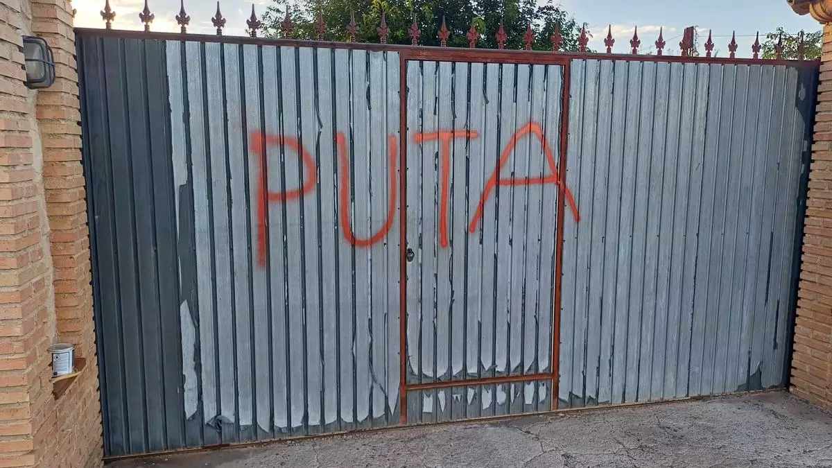 Pintada en la casa de Beatriz Díaz en Argamasilla de Calatrava Foto_ Vox Ciudad Real