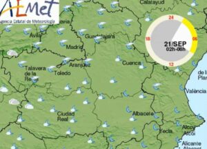La predicción de la Aemet para hoy jueves.
