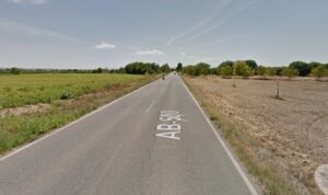 Carretera AB-500, la que une Aguas Nuevas con Albacete capital.