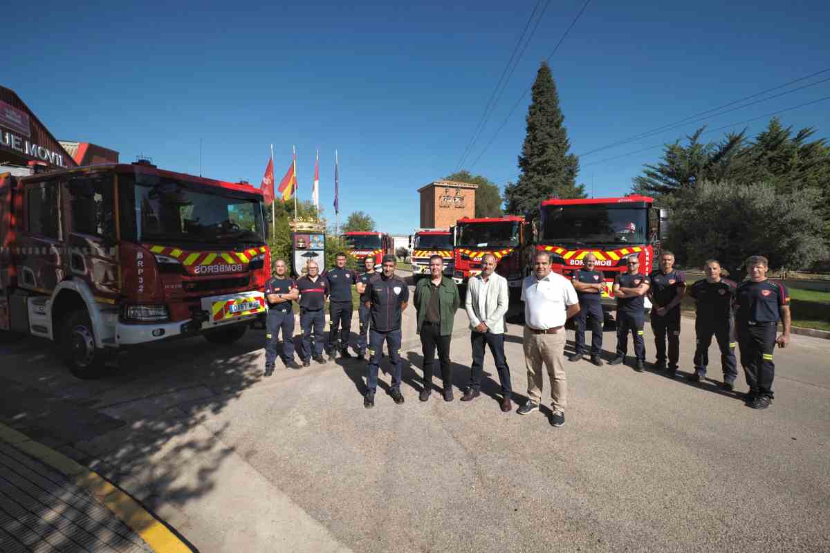 Presentación de los cinco nuevos camiones para los bomberos de la provincia de Albacete.
