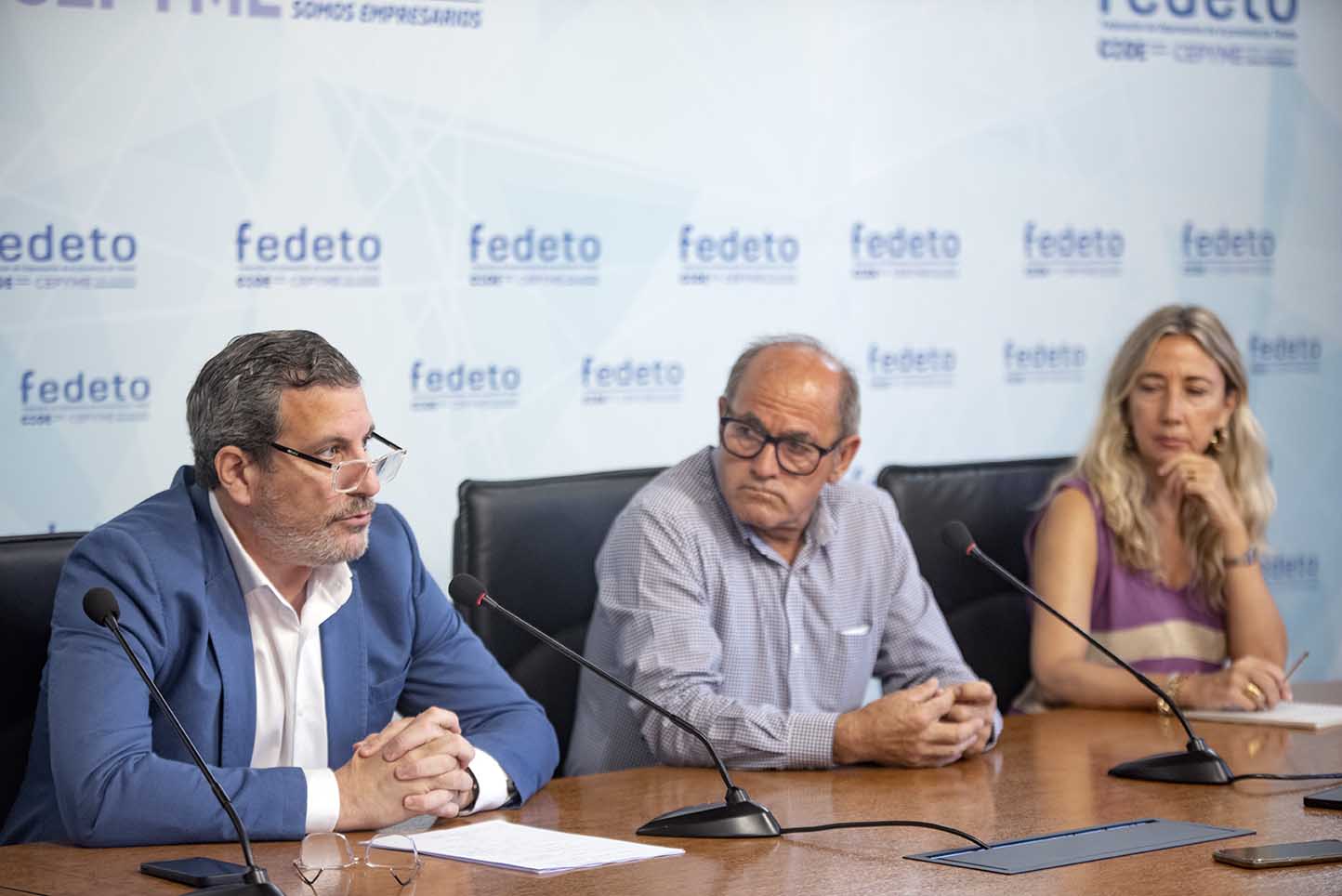 Rueda de prensa de Fedeto junto a la Asociación de Empresarios del Polígono de Toledo. Foto: Rebeca Arango.