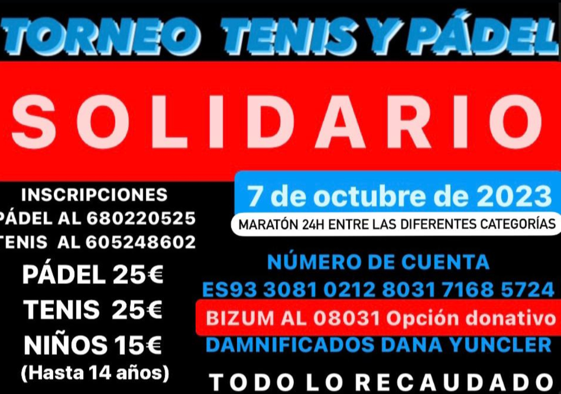 Cartel del maratón solidario que se celebra en Yuncler.