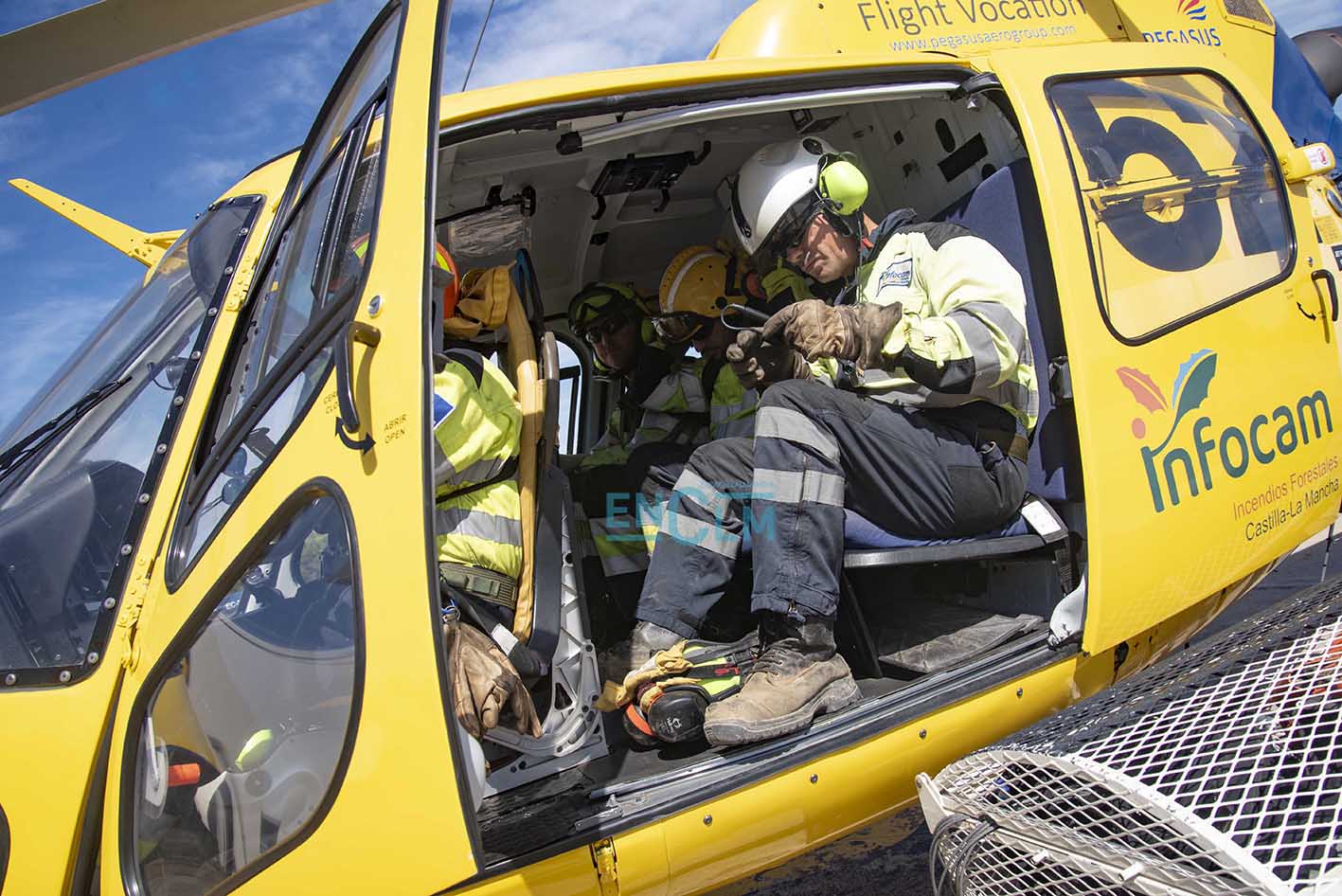 Imagen de bomberos del Plan Infocam. Foto: Rebeca Arango.