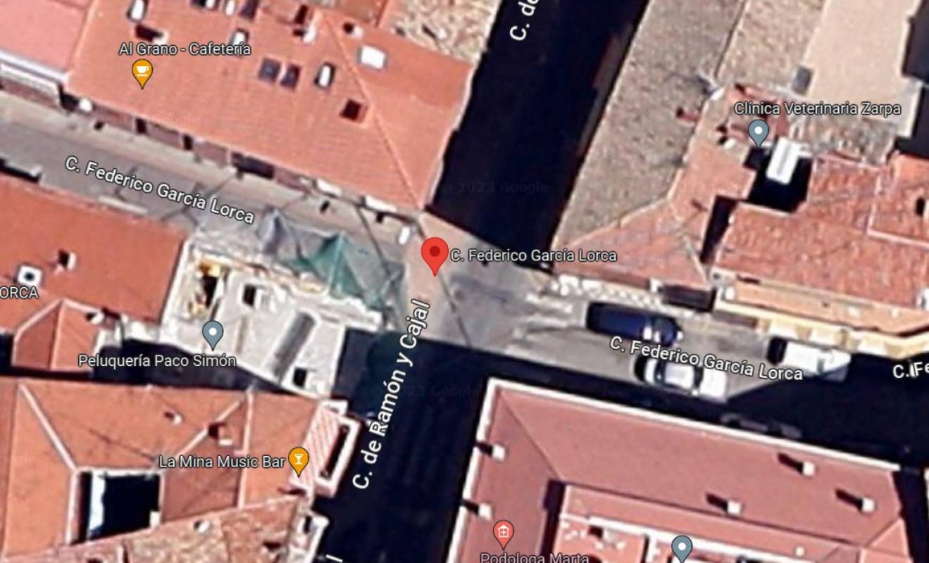 Accidente de tráfico con una niña implicada en Cuenca. Imagen: Google Maps.