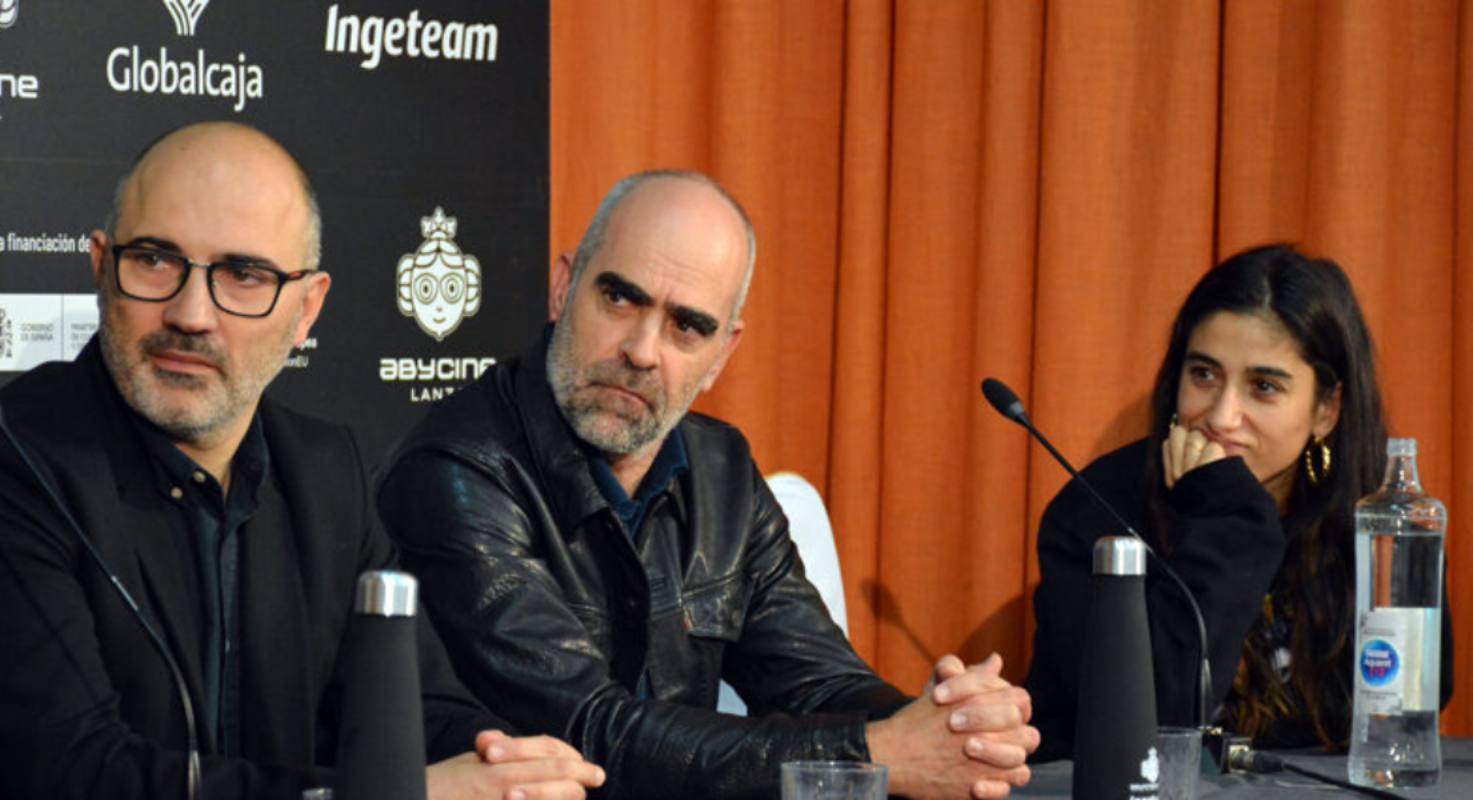 Luis Tosar y Carolina Yuste, en la rueda de prensa del Abycine. 