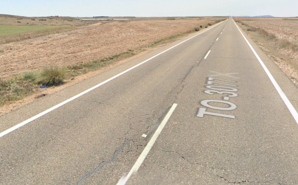 Carretera TO-3077, en el término municipal de Villacañas (Toledo).