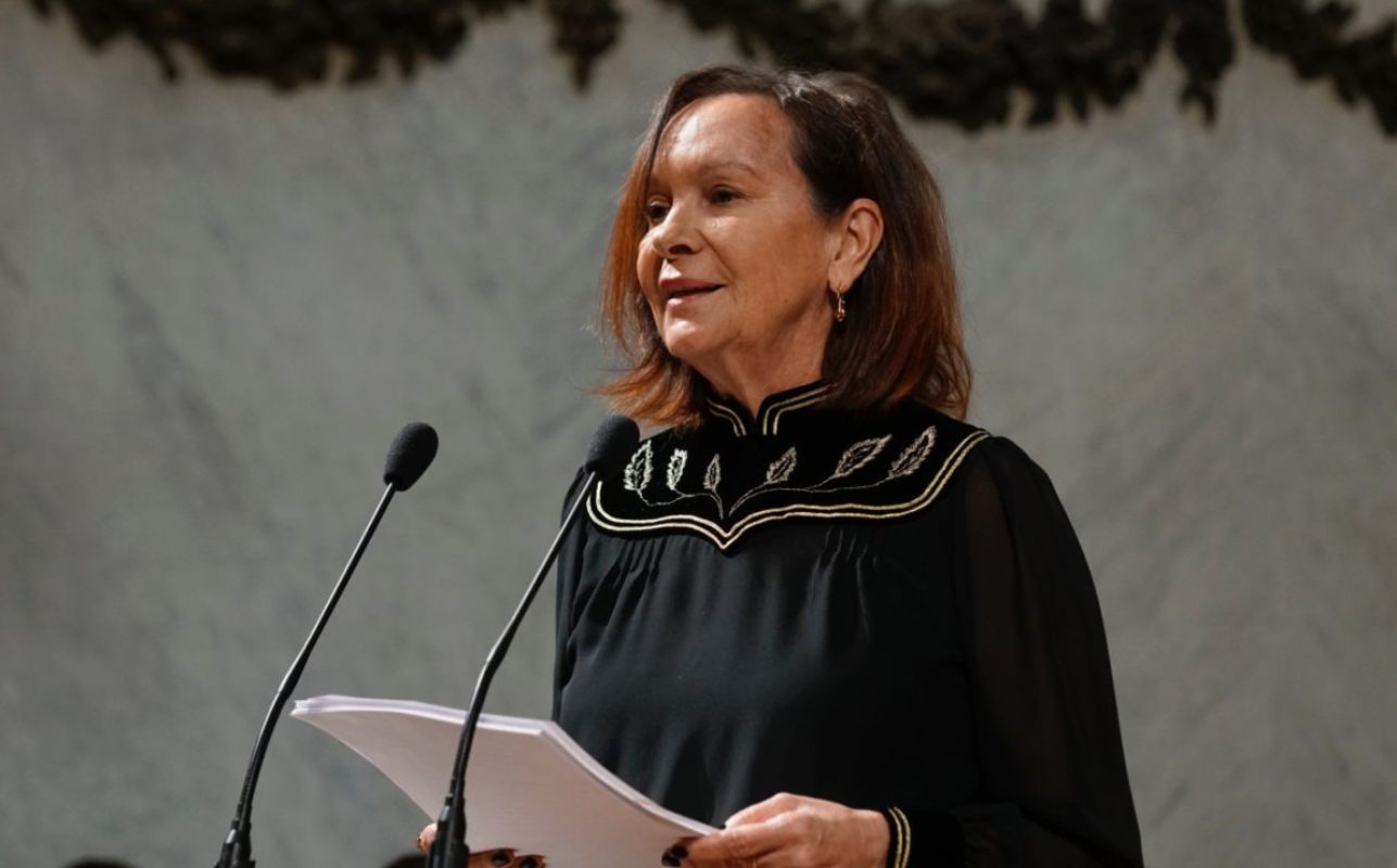 Clara Sánchez, escritora guadalajareña, en su discurso de ingreso en la RAE.