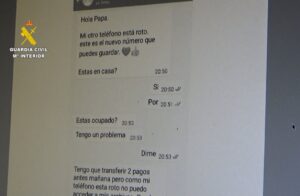 Mensaje de una estafa.