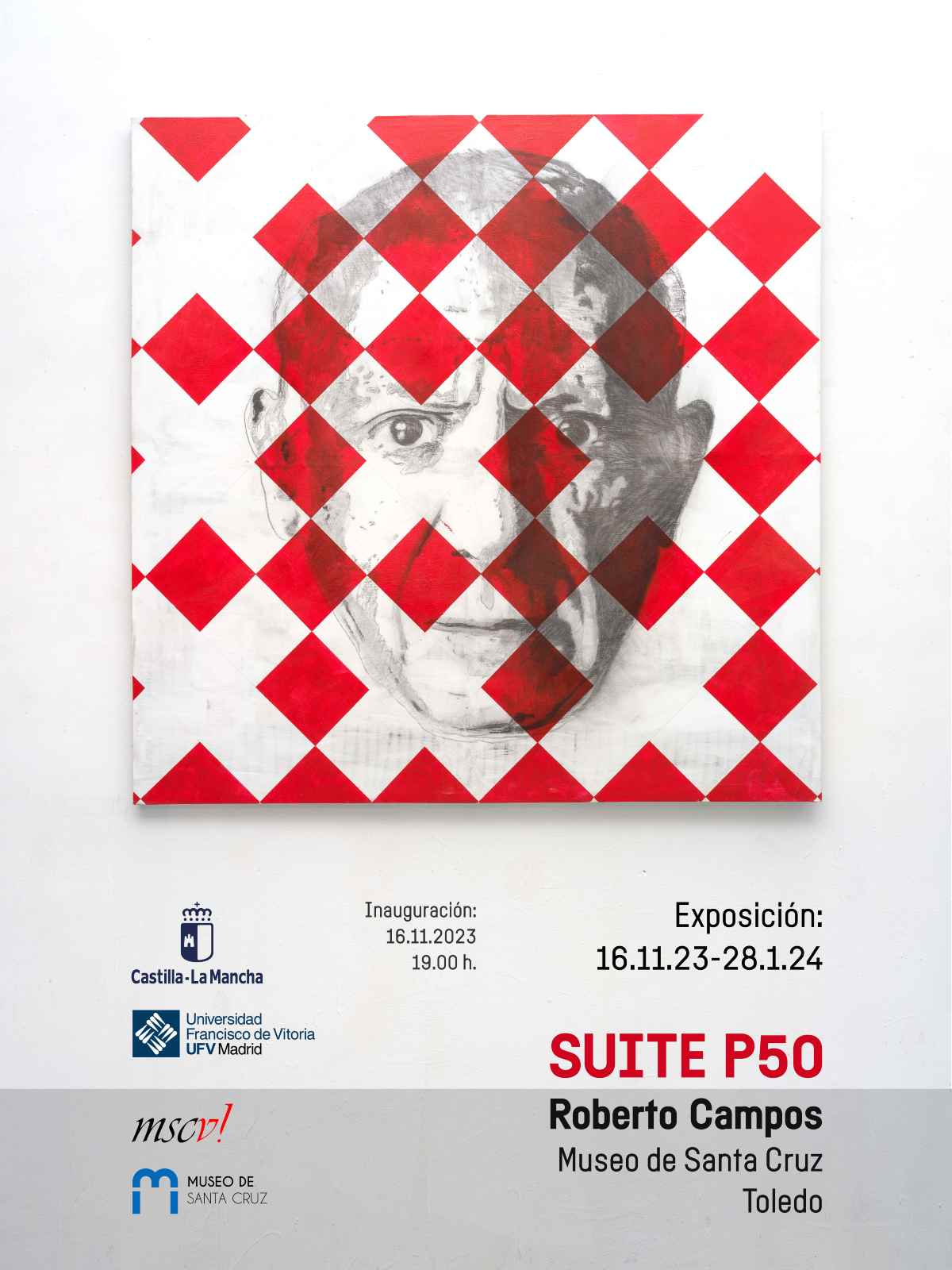 Cartel de la exposición "Suite P50", de Roberto Campos.