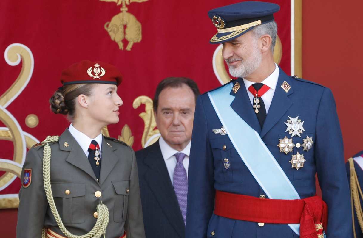 La princesa Leonor y el rey Felipe VI.