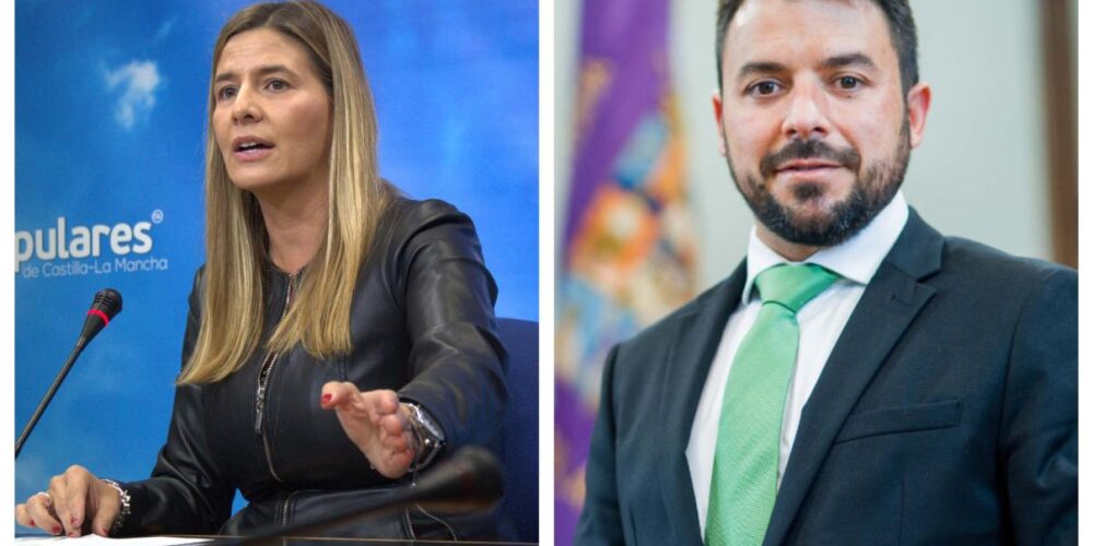 Carolina Agudo e Iván Sánchez, portavoces de PP y Vox en las Cortes de CLM.