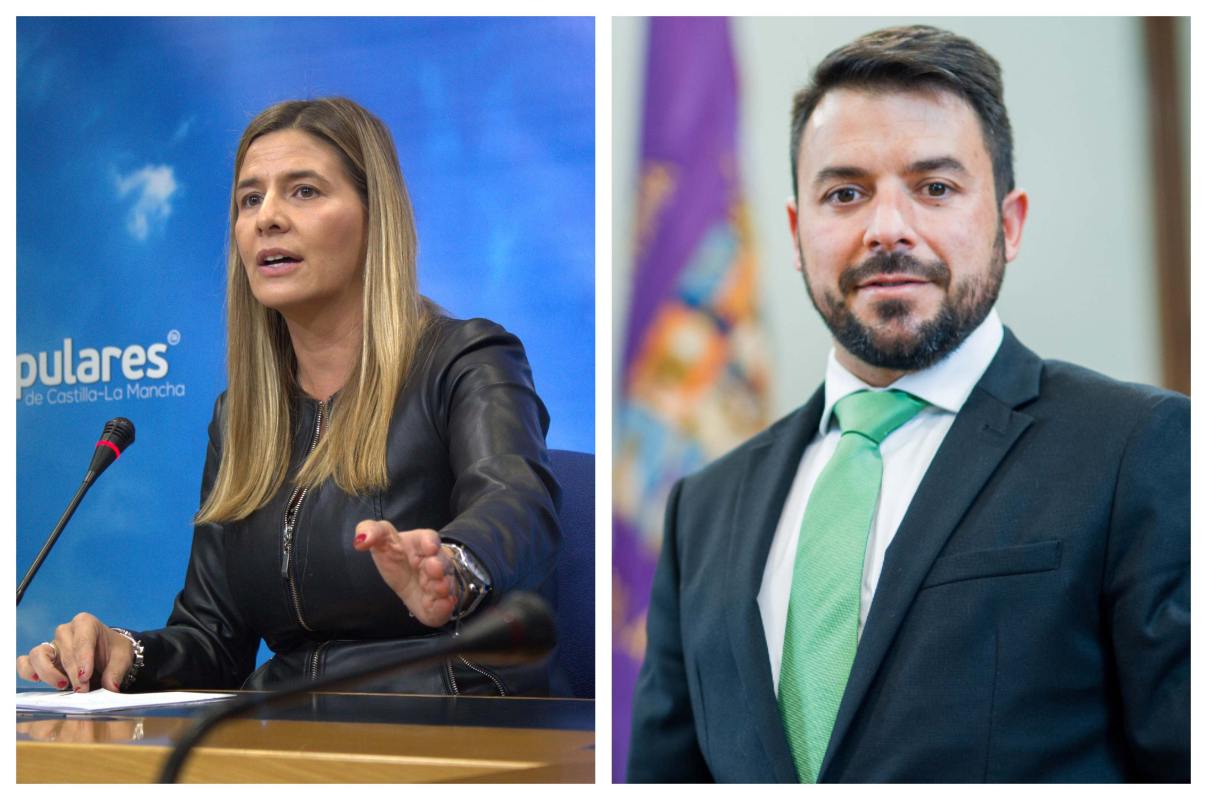 Carolina Agudo e Iván Sánchez, portavoces de PP y Vox en las Cortes de CLM.