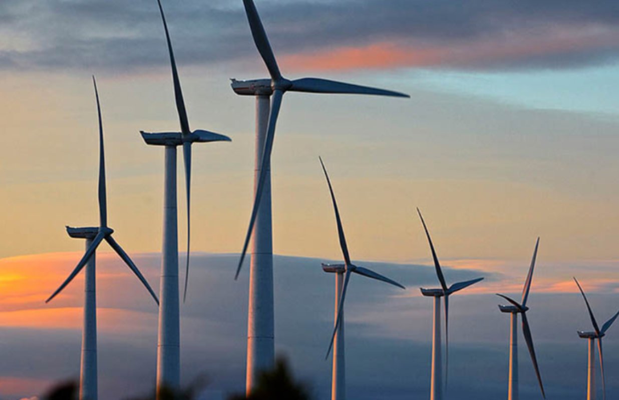 Aerogeneradores de energía eólica.