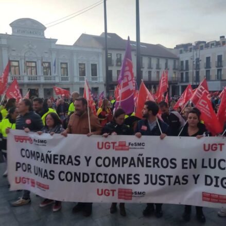 Unas 700 personas participaron en la manifestación «por un convenio justo» en el sector logístico de Guadalajara.